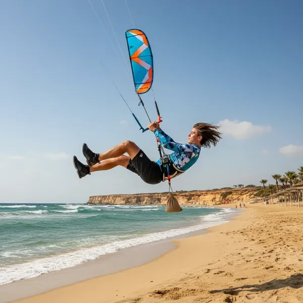 כושר גופני בשיעורי קייטסרפינג על חוף מכמורת